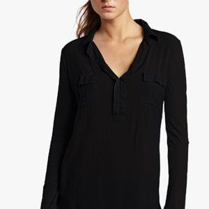 Splendid Small Black Long Sleeve Collared Shirt